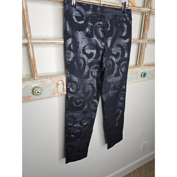 Krazy Larry Pull-on Ankle Pants Black Swirls Ladies size 10 - Picture 7 of 7